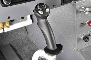 All Vashon Ranger R7 aircraft come with an ergonomic control stick allowing adjustment of trim and flaps